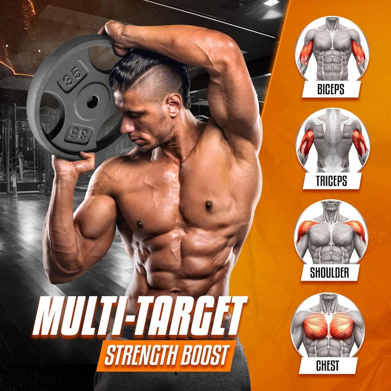 Yes4All أوزان وزن قياسية بقطر 1 بوصة، مصنوعة من الحديد الزهر بأحجام متعددة من 2.5 رطل إلى 35 رطل لتدريب القوة، رفع الأثقال وتشكيل العضلات - Image 5